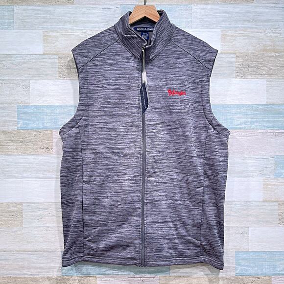 Bojangles Full Zip Tech Vest Jacket Gray Fleece Lined Employee Uniform Mens XL - Picture 1 of 5